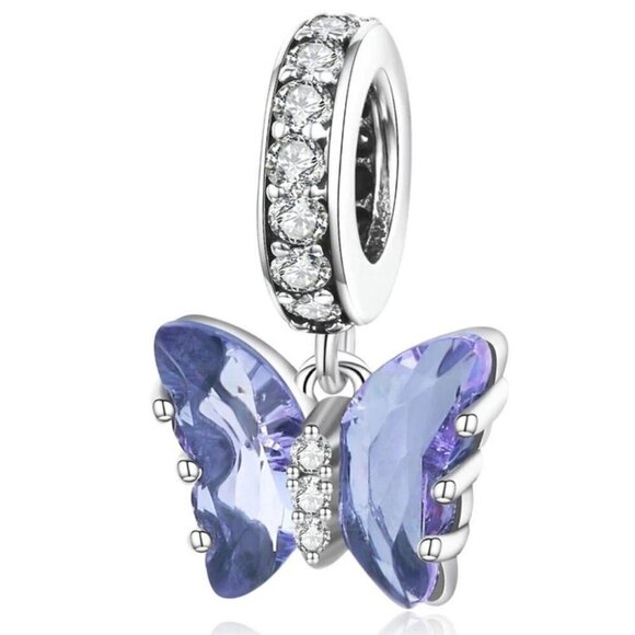 925 Sterling Silver Butterfly Charm - Picture 1 of 7